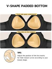 1pair Double-Sided Sticky Bra Inserts Adhesive Bra Pads Push Up Breast Enhancers Pads Reusable Padded Ultra Instant Lift Inserts - Multicolor - View 10