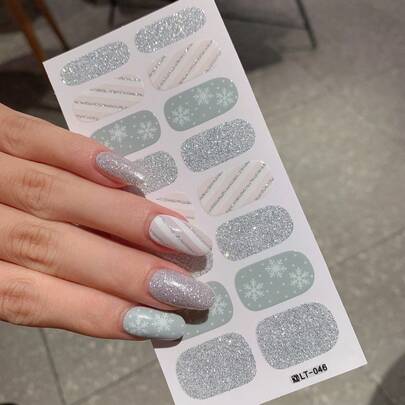 1片全新全甲贴纸，豹纹图案，防水可移除美甲贴纸，女士美甲装饰，自粘式美甲贴纸，易于使用，适合节日、派对、生日礼物美甲用品