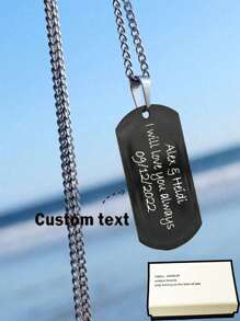 Collar con colgante de placa militar de acero inoxidable para hombres, personalizado con nombre y texto, regalo para hombres y parejas