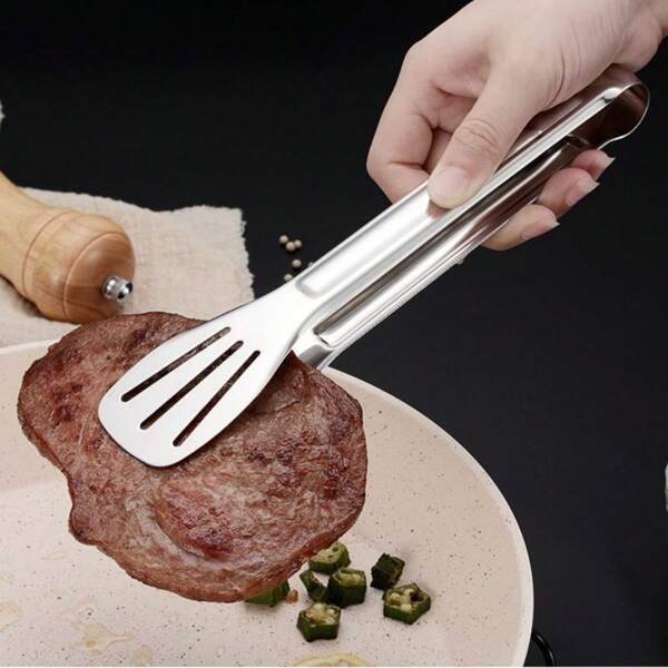 Pinzas de servir de acero inoxidable premium - Pinzas mini adecuadas para cocinar | Buffet | Ensalada | Parrilla | Tostadas y Carne, Pinzas de cocina multifuncionales, aptas para lavavajillas, eleva tu experiencia de comida (23 cm, 30 cm)