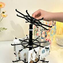 1 件塑料珠宝展示架，可旋转 1/2/3 层收纳架，用于项链、耳环、手镯、吊坠、钥匙等，用于发带、头带的收纳架，适用于家庭和商业珠宝展示 - 黑色 - 查看 6
