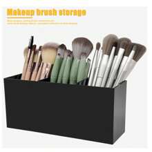 Acrylic Makeup Brush Holder With 3 Slots, Pen Holder Organizer For Desk, Office, Vanity