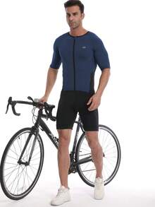 wulibike 男士铁人三项服，高弹透气速干铁人三项比赛服，骑行泳装，跑步/骑行/游泳套装 - 藍色 - 查看 9