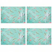 1pc/5pcs/7pcs Floral Art Print Polyester Table Runner With 6pcs Placemats - Polyester, Rectangle, Holiday Table Decor Cloth Runners, Home Decoration, Kitchen Dining Table Decor, Room Decor, Table Runners