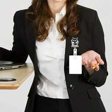 1 件/2 件/3 件 It's Fine 可伸缩银色闪光徽章卷轴带夹子，有趣的黑猫身份证徽章夹礼物，适合护士医生办公室工作人员社会工作者猫爱好者、学校用品、返校