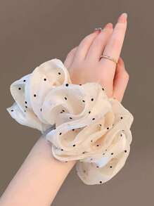 5pcs/3pcs/1pc Oversized Scrunchie Polka Dot Bow Hair Ties, Cute Hair Accessories For Girls & Students Scrunchies Scrunchy Hair Ties