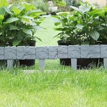 10 pezzi di recinzioni da giardino di alta qualità e spesse, adatte per cortile, prato, patio, recinzione decorativa in plastica con incastri senza scavo per prati e sentieri, facile da installare come decorazione recintata