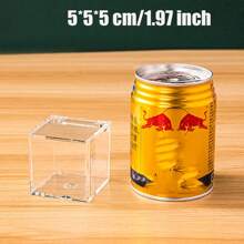 Cajas de plástico transparente, cajas de almacenamiento de joyas, cajas de almacenamiento decorativas de cubo cuadrado para exhibir caramelos, pastillas, joyas pequeñas, juguetes, regalos y obras de arte