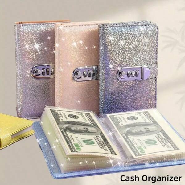 El libro de ahorros A6 cuenta con una combinación de bloqueo y una cubierta sencilla con la capacidad de contener 100 hojas de papel, tanto en orientación horizontal como vertical, lo que lo hace ideal para organizar libros de retos, hacer seguimiento de presupuestos, útiles escolares y volver a la escuela.