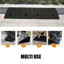 4PCS Kerb Ramp 50x27x9cm Portable Curb Ramps Heavy Duty Threshold Ramps Kerb Ramps For Doorways Wheelchairs Bicycles Dirtbikes Stairs Loading Dock Sidewalk Car Scooter Bike - Black - View 7