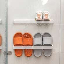 1pc Bathroom Living Room Doorway Shoe Rack, Bathroom Slipper Rack, Bathroom Storage Shelf, Wall-Mounted Shoe Organizer Without Drilling