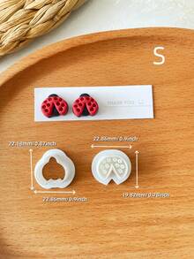 2pcs Ladybug Polymer Clay Cutter Garden Embossed Cutter Polymer Clay Jewelry Making, Polymer Clay Stud Earring Stamp Making Tool, Clay Jewelry Making Kit, Clay Earring Molds, DIY Earring Gift - Ladybug L - View 4