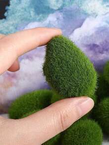 1/5/10PCS Green Microfiber Artificial Moss Balls, Artificial Green Moss Ball, Realistic Faux Moss, Green Decorative Stones, Gardening, Faux Greenery Decorative Stones For Home Decor, Vase And Table Accents, Planter Embellishments, Wedding And Party Decor, Event Decor - Multicolor - View 7