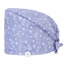 1 pieza Gorra de trabajo con bordado de mariposa de poliéster para mujeres, adecuada para médicos, enfermeras, amas de casa, antibacteriana y antipolvo, aplicable para primavera, verano, otoño e invierno