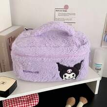 1 件 Hello Kitty MyMelody Kuromi Cinnamoroll 毛绒材质化妆包、化妆品收纳包、便携式洗漱包、护肤包、大容量化妆包 - 彩色 - 查看 8