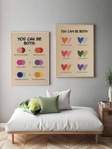 1 pieza Póster de salud mental, decoración de oficina de terapia, arte psicológico significativo, decoración de pared elegante para sala de estar, dormitorio, dormitorio, apartamento, comedor, cocina y otras decoraciones del hogar modernas, decoración de verano sin marco - Multicolor - Ver 3