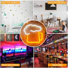 1pc Foam Beer Cup Neon Light, Suitable For Baby Room Decor, Bar Decoration, Girly Fairy Tale Lamp, Birthday Party, Wedding, Party Decor, Small Gift