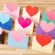 5/25/50 pezzi Biglietti d'auguri a forma di cuore per San Valentino, carte colorate essenziali e pieghevoli per anniversari, matrimoni, compleanni, festa della mamma, festa del papà e lauree