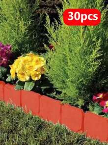 30 件塑料花园景观草坪边缘栅栏边框适用于露台、庭院、秋季装饰，易于安装户外菜园草坪景观栅栏分隔器 - 彩色 - 查看 4