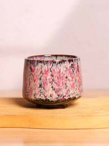 1pc 180ml Creative Ceramic Coffee Cup With Crackle Glaze, Espresso Cup, Latte Art Cup, Ice Cream Cup, Mousse Cup, Breakfast Milk Cup, Couple Cup, Suitable For Home And Office Use, Christmas, Ramadan, Eid Al-Adha Gifts Back To School