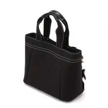 New Japanese Lace Canvas Bag, Large Capacity Mommy Bag & Commuter Shoulder Bag. Stylish And Practical Design, Perfect For Daily Outings, Work And Lunch Storage. Elegant And Simple Style, Perfect For A Chic And Minimalist Lifestyle!, Literary School Bag For Teens, Book Bag For Women Or Students, Perfect For Books, Shopping, Back To School And More