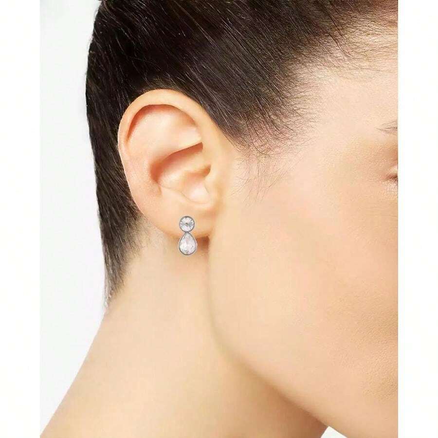Givenchy Pendientes de botón con cristales mixtos en tono plateado - Cristal/Plata - Ver 1