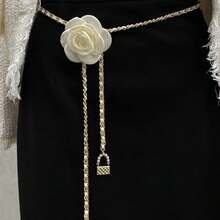 1pc Women's Multi-Color Floral Decorative Waist Chain, Stylish Accessory For Dresses, Jeans And Casual Outfits - Multicolor - View 2