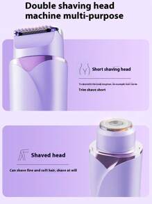 2-In-1 Bikini Trimmer For Women - Painless Electric Razors For Silk Skin,Cordless Body Shaver For Trip,Replaceable Lady Facial Razor, Waterproof&Easy Cleaning,200mAh