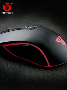 FANTECH فأرة ألعاب سلكية FANTECH X9، RGB، 7 أزرار ماكرو قابلة للبرمجة ، راحة حقيقية للاعبين المبتدئين للحاسوب الشخصي بنظام وندوز ،باللون الأسود