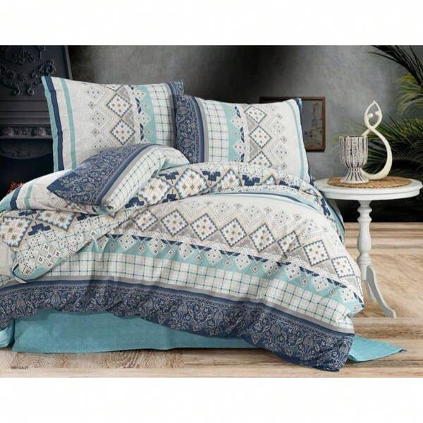 [Hergestellt in der Türkei] Weicher Baumwollmischung 3/4 Stücke Bettwäsche-Set | 160*220 / 220*240 Bettbezug + 180*240 / 240*260 Spannbettlaken + 50*70 Kissenbezüge(n) | Minimalistisches & gemütliches Design