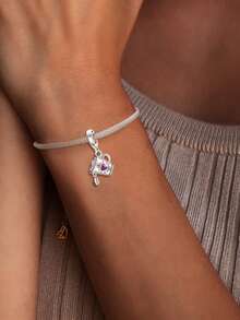 1 件 925 纯银心形咖啡杯珠吊坠水钻套装吊坠饰品吊坠球适用于手链 DIY 女士珠宝情人节 - 愛心咖啡杯 - 查看 3