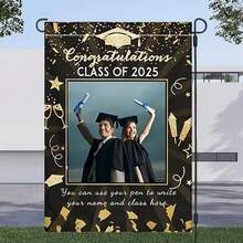 1pc Custom 2025 Graduation Garden Flag, High School And College Celebration, Personalized Yard Banner, Outdoor Sign, Customized Graduation Party Decor, Size 12x18 Inches - Multicolor - View 6