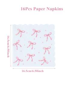 16 pezzi Tovaglioli rosa con fiocco, decorazioni per feste di compleanno, doccia, stoviglie con fiocco carino, forniture per feste di matrimonio, decorazioni per feste del tè, tovaglioli rosa con bordo a conchiglia, decorazioni per compleanni rosa, perfetti per matrimoni rustici, addii al nubilato, feste di compleanno e celebrazioni del tè, decorazioni a tema principessa, decorazioni con fiocco rosa, decorazioni per la cucina