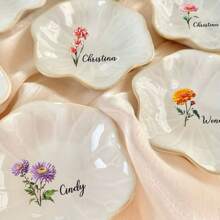 1 Stück personalisierter dekorativer Ringschale, kleine Schlüsselschale, Schmuckschale zur Aufbewahrung von Halsketten und Ohrringen, Hochzeitsringschale, Verlobungsringschale, Valentinstag Geschenk, Geschenk für sie, Geburtstagsgeschenk, Geschenk für Mama, Weihnachtszeit