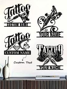 1 pezzo di Decorazione da parete in metallo personalizzata - Targa personalizzata con nome dello studio per la casa, per la decorazione della stanza degli uomini e dell'officina - Design versatile per appendere - Regalo perfetto per gli amanti dei tatuaggi, decorazione di San Valentino, decorazione di San Valentino