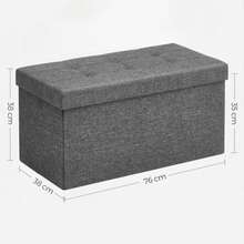 Storage Ottoman, Foldable Storage Trunk, Footstool, Cube Bench, Holds Up To 300kg, For Living Room, Bedroom, Entryway. Ottoman Storage Ottoman Folding Stool, Linen Stool, Folding Footrest For Seat - 76 X 38 X 38cm, Assorted Colors Black Blue Beige Slate Grey. (Drawer 001) - CAJON-PLEGABLE-76CM-BEIGE - 查看 2