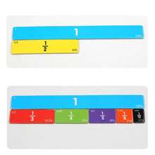 Fraction Learning Manipulatives - Fraction Discs For Fraction Concept, Fraction Blocks For Fraction Concept, Fraction Comparison, Fraction Decomposition And Combination Operational Tools, Includes 4 Fraction Card Boards, 22 Double-Sided Question Cards, Homeschool Math Teaching Tools - Multicolor - View 6