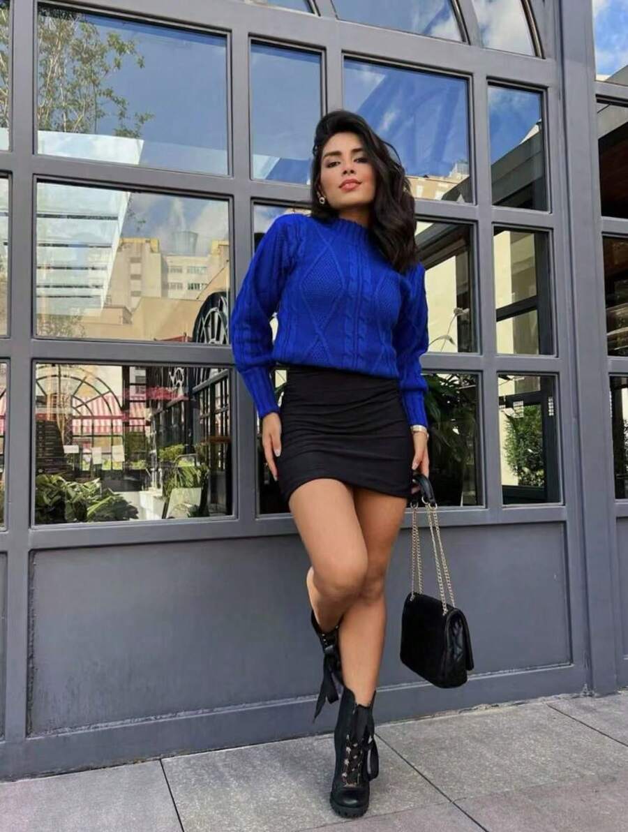 Women Sweaters - Royal Blue - View 1