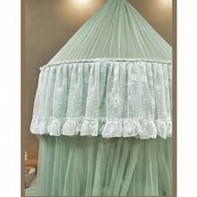 Bed Canopy For Girls & Adults, Round Dome Lace Princess Canopies Netting, Cute Double Layer Bed Canopy Drapes For Decoration, Playing,Reading,Sleepping - Green - View 5