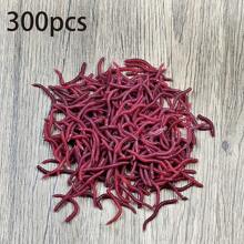 50/100/200/300 pièces d'appâts de pêche souples sous forme de vers - leurres en plastique en forme de grubs rouges avec un design réaliste de vers et une odeur attrayante pour les poissons