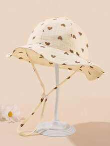 1pc Unisex Baby 1-2Y Sun Protective Cute Solid Color Simple Gauze Bucket Hat For Outdoor - 1PC - View 16