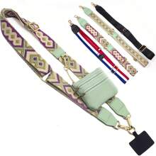 Clip And Go Strap For Phone With Wallet Crossbody Phone Strap, Wristlet Strap Adjustable Cell Phone Lanyard Phone Strap With Zippered Pouch Phone Chain Crossbody, Green