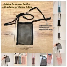 1pc Handmade Woven Net Bag, Reusable Beverage Carrier, Coffee Cup Holder, Portable Drink Tote Bag, Decorative Net Pouch