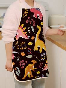 1 Piece Kitchen Apron, Rocket Dinosaur Planet Apron, Polyester Apron, Cooking Overalls, General Purpose Apron, Painting Arts Crafts Party Kitchen Baking Cooking Gardening, Kitchen Supplies, Waiter Apron - Multicolor - View 5