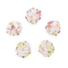 3pcs Floral Glass Beads - With 3D Flower Surface, DIY Jewelry Making Accessories, Suitable For Bracelets, Necklaces, Earrings, Keychains, Phone Straps, And Craft Projects