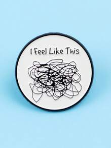 1 PIEZA Insignia de esmalte con cita divertida "Confundido" Broche Pines Alfileres de solapa Insignia para mochila Accesorios de ropa Joyería de moda Regalos para amigos