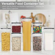 THELIFE Set Di 15 Contenitori Per Alimenti Ermetici Per Organizzare Cucina E Dispensa, Senza Bpa, Barattoli In Plastica Con Coperchio, Perfetti Per Cereali, Farina E Zucchero - Etichette Bonus, Marcature - Lavabile In Lavastoviglie