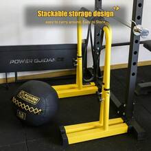 Dip Bar Adjustable Dip Station Pull Up Bar Body Strength Training - Adjustable Height For 77cm 84cm 91cm 98cm Square Base For Calisthenics Parallette - Yellow - View 5
