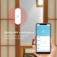 EMASTIFF Sensor de vibración WiFi inteligente para hogar Tuya, notificación por aplicación Smart Life, detección de movimiento y alarma en tiempo real, registro histórico de