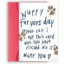 1pc Funny Father's Day Card From Dog - Hilarious "Wuffy Fayers Day" Pun Message, Handwritten-Style Paw Prints & Love Poem, Includes Envelope (12cm X 17cm) - Perfect Gift For Dog Lovers, Birthdays & Father's Day, Humorous Greeting | Playful Design | Paper Greeting Card, Fathers Day Gift - Multicolor - View 11